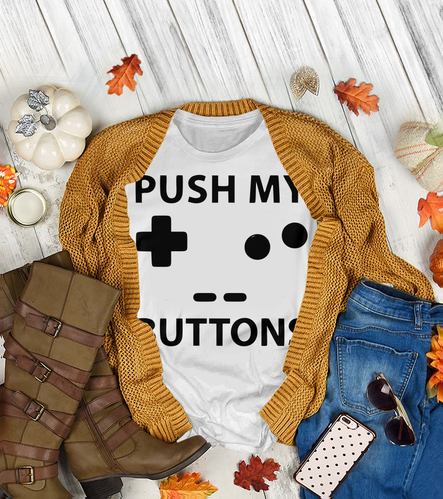 Push My Buttons Retro Game Controller Face T-Shirt