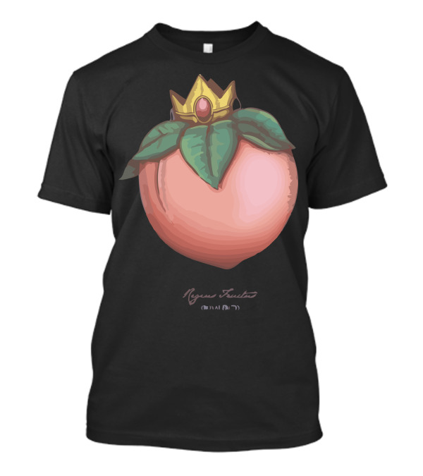Regius Fructus Crowned Peach With Gold And Gemstone Royal Crown T-Shirt