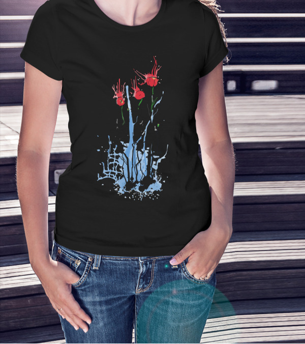 Running Wild Abstract Floral Splash T-Shirt