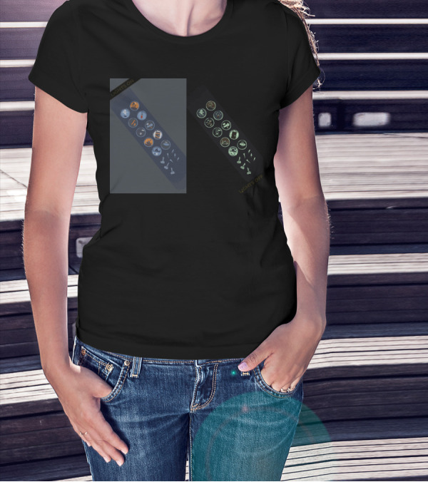 Scare It Badges Glow In The Dark Lights On Off Icons T-Shirt