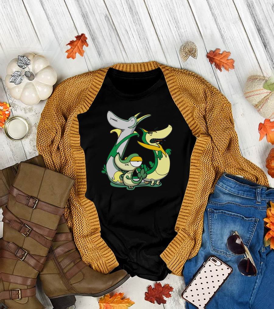 Snivy and Evolution Sneaky Snakes T-Shirt