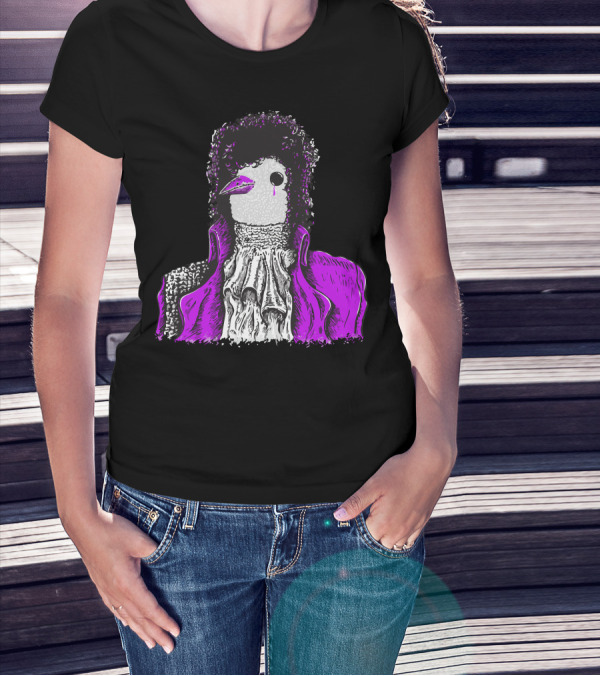 When Doves Cry Prince Inspired Dove Portrait Purple Jacket Iconic T-Shirt