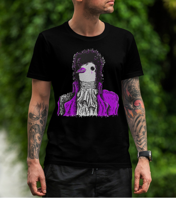When Doves Cry Prince Inspired Dove Portrait Purple Jacket Iconic T-Shirt