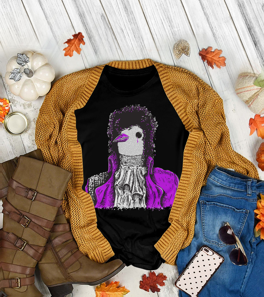 When Doves Cry Prince Inspired Dove Portrait Purple Jacket Iconic T-Shirt