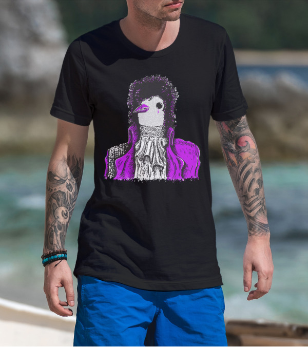 When Doves Cry Prince Inspired Dove Portrait Purple Jacket Iconic T-Shirt