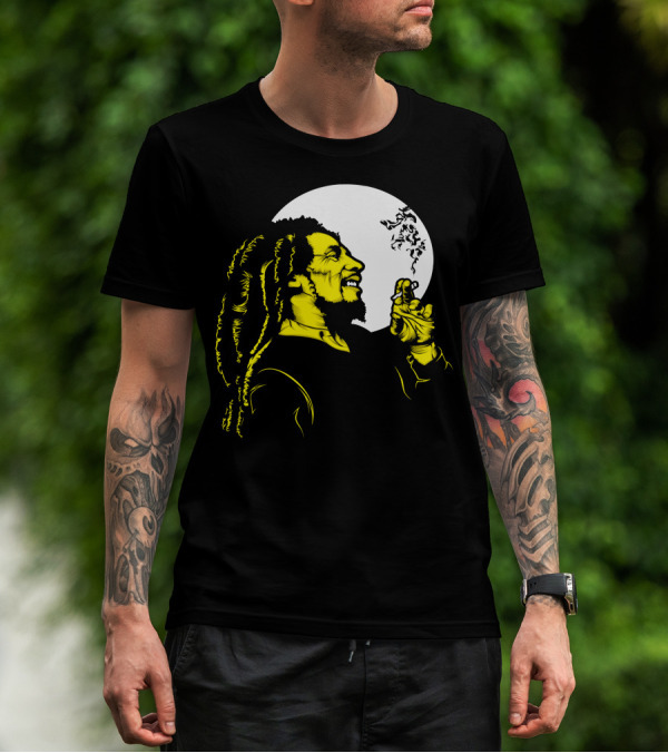 Bob Marley Wonderful Moonlit Smoke Yellow T-Shirt