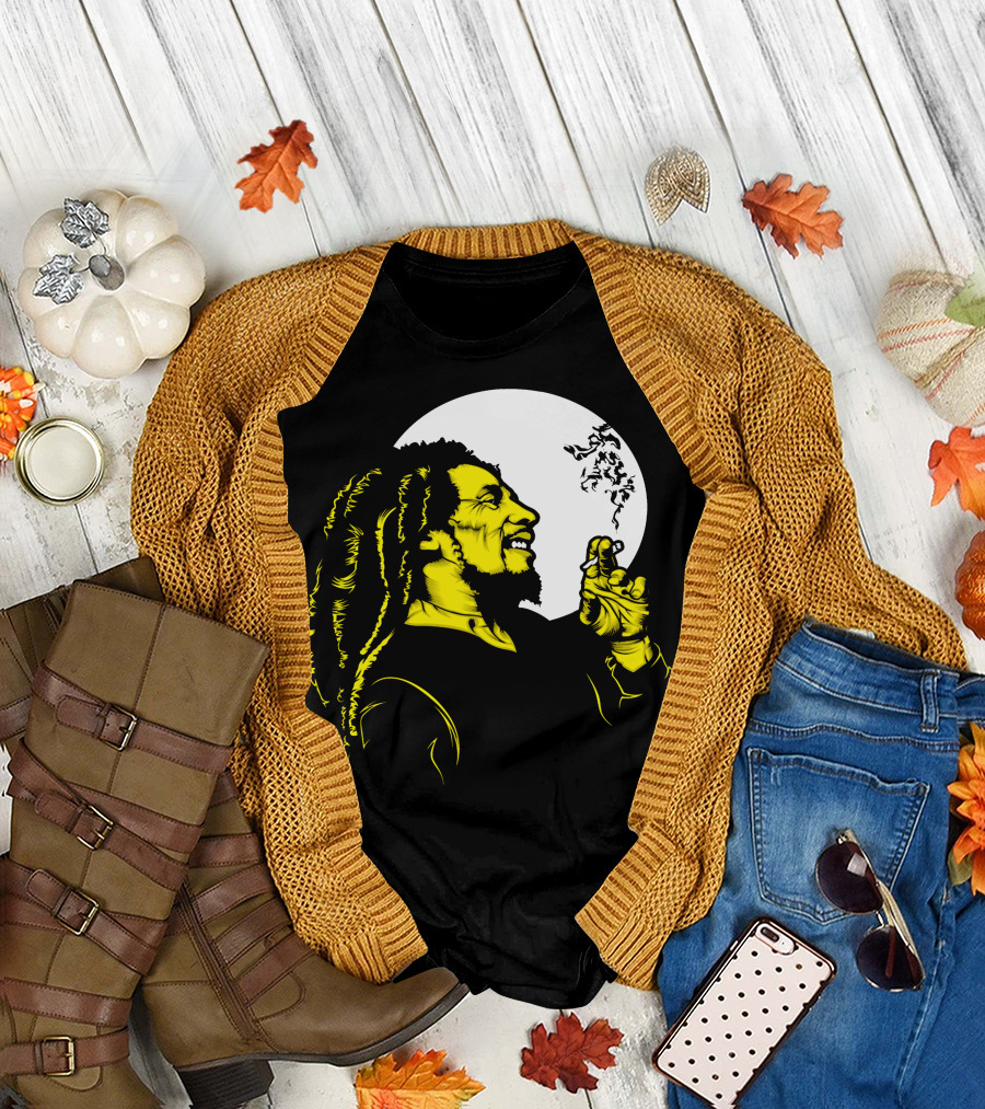 Bob Marley Wonderful Moonlit Smoke Yellow T-Shirt