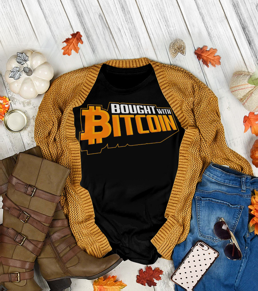 BOUGHT WITH BITCOIN Bold Orange T-Shirt