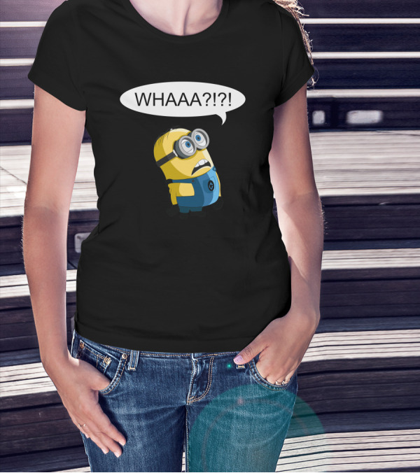 Whaaa Minion Despicable Me Expression With Speech Bubble T-Shirt
