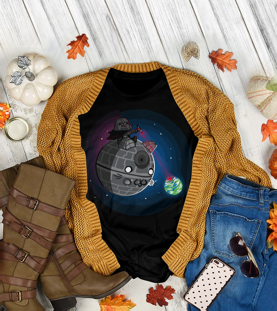 Fully Opurrational Cat Death Star Darth Vader T-Shirt