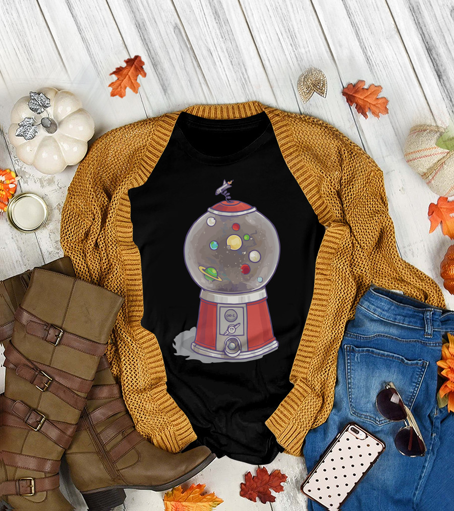 Galactic Gumtastic Cosmic Gumball Machine Universe Planets T-Shirt
