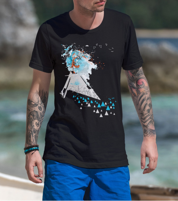 Geometry Blows Explosive Triangular Abstract Pattern Explosion T-Shirt