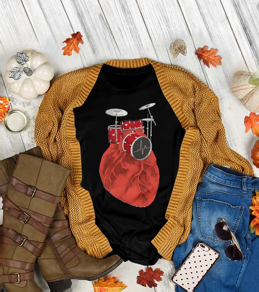 Heartbeat Drum Kit Rhythm T-Shirt