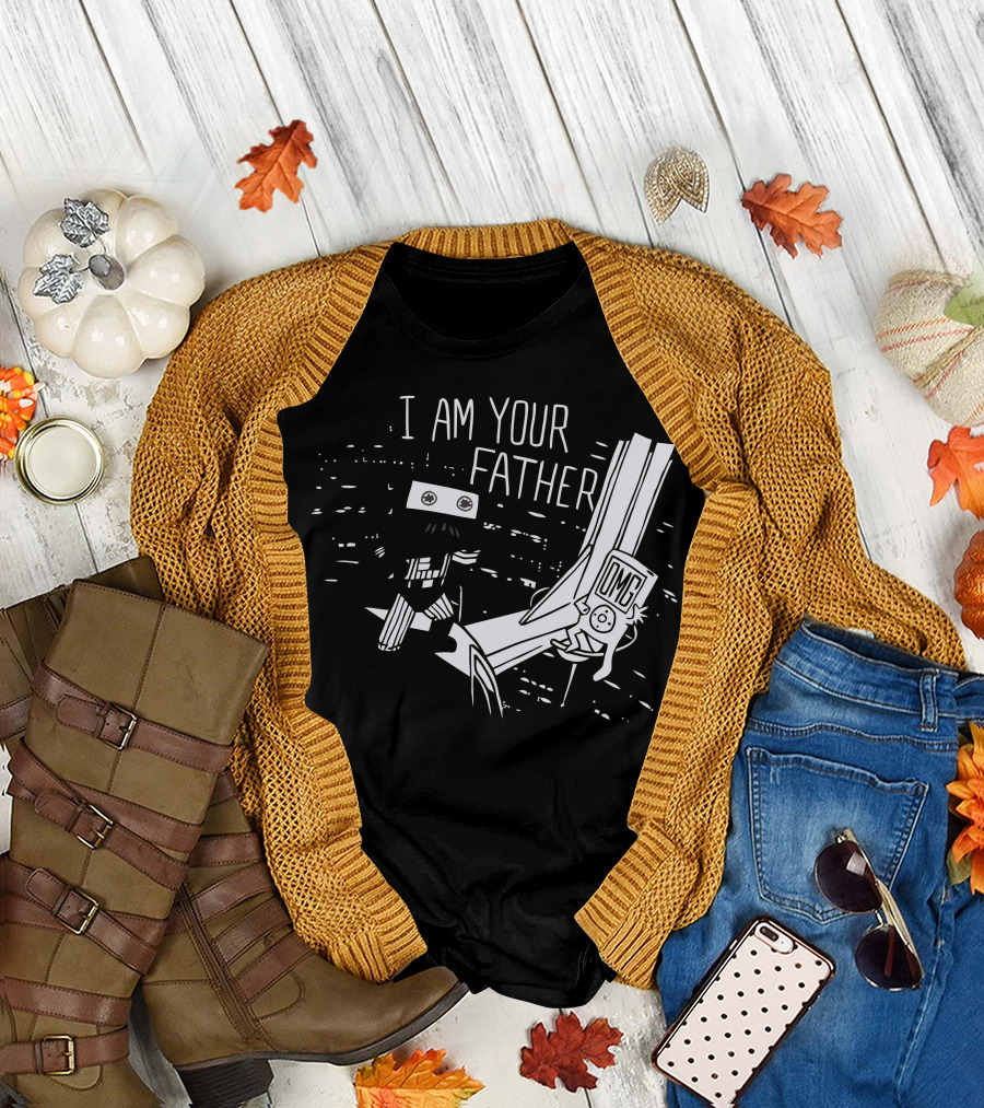 I Am Your Father Cassette with OMG Cassette Tape Scene T-Shirt