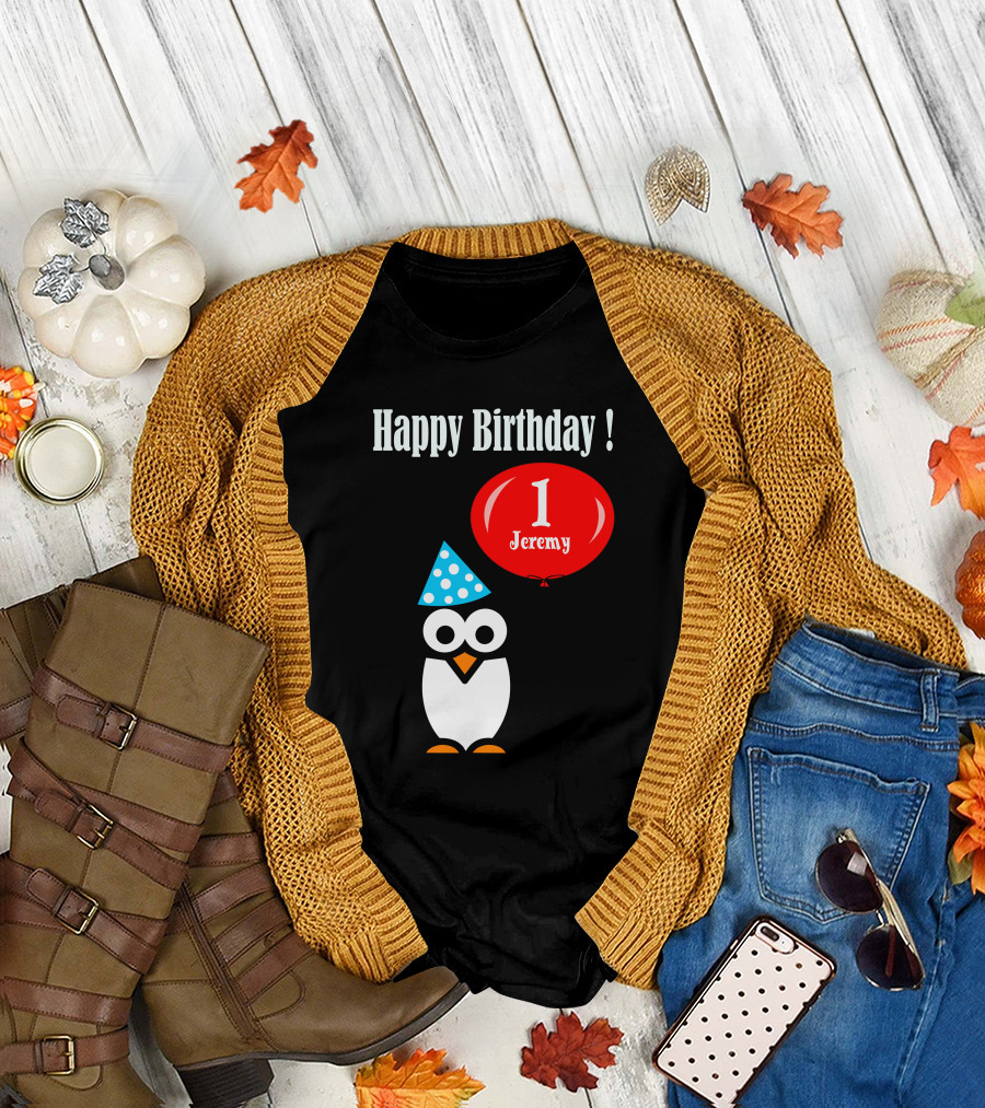 Happy Birthday Penguin 1 Jeremy Balloon T-Shirt