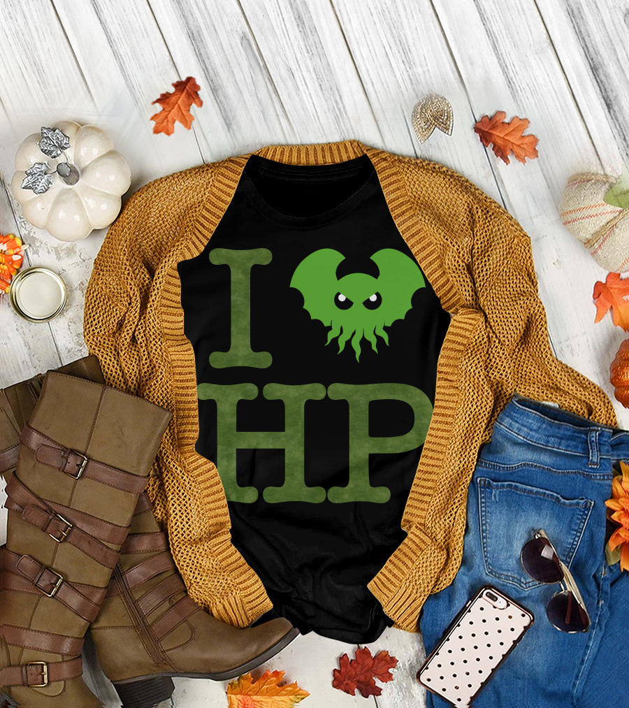 I Love HP Green Cthulhu Eyed Monster T-Shirt
