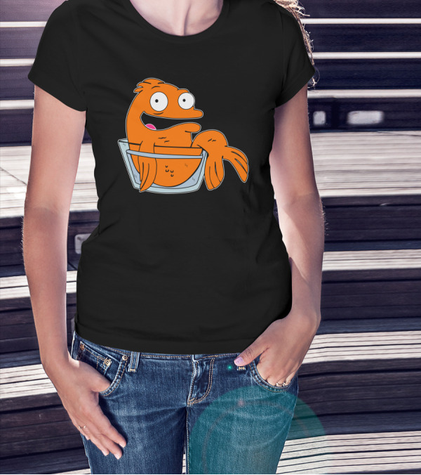 Klaus The Alien Fish Character From American Dad In Fishbowl T-Shirt