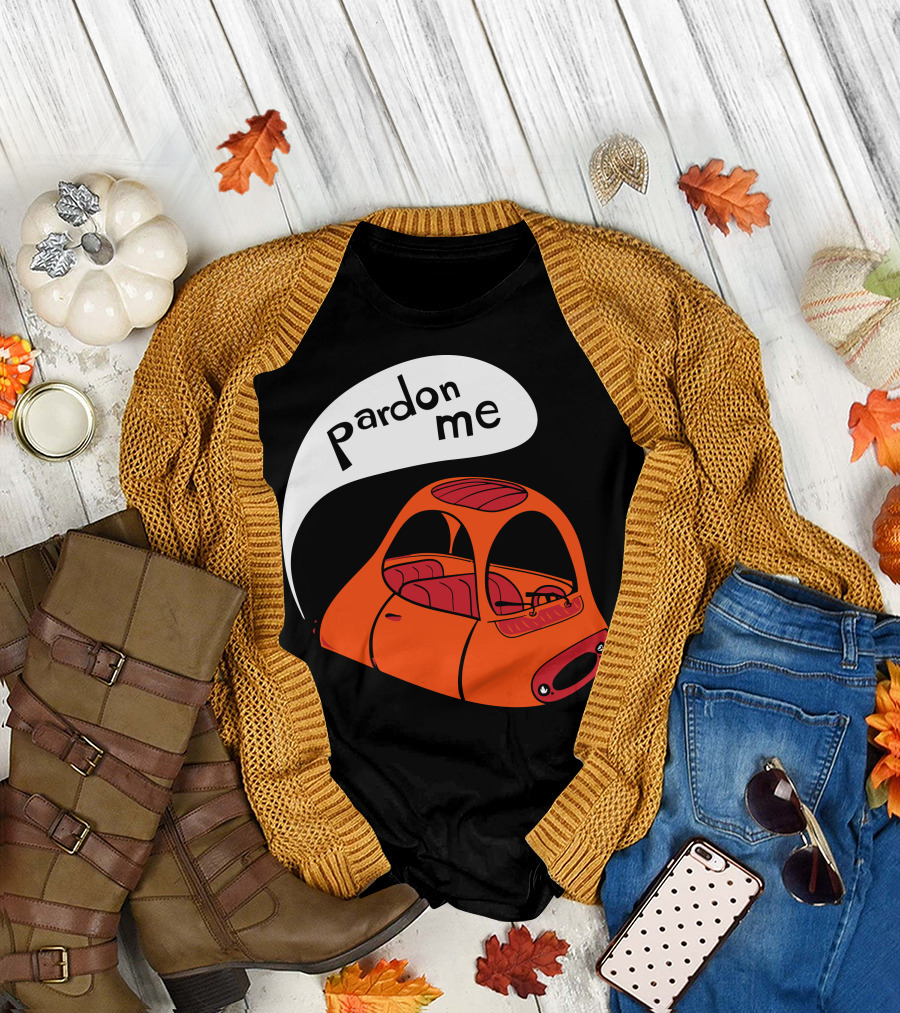 Pardon Me Polite Pete Orange Car T-Shirt