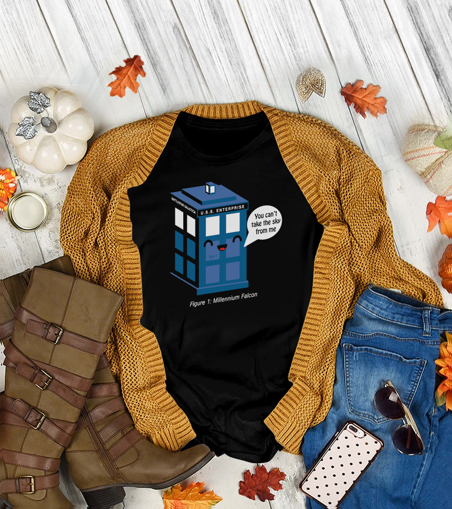 U.S.S. Enterprise Tardis Hybrid Figure 1 Millennium Falcon Sci Fi Sacrilege T-Shirt