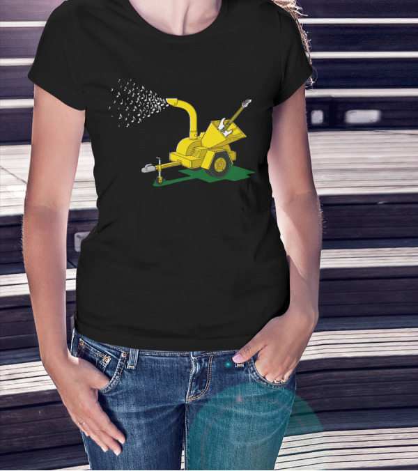 Shredding Guitar Into Musical Notes With Wood Chipper T-Shirt