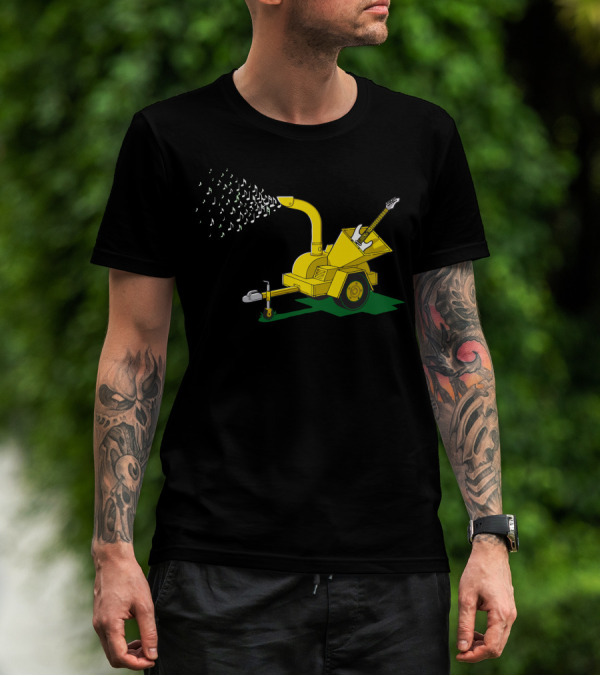 Shredding Guitar Into Musical Notes With Wood Chipper T-Shirt