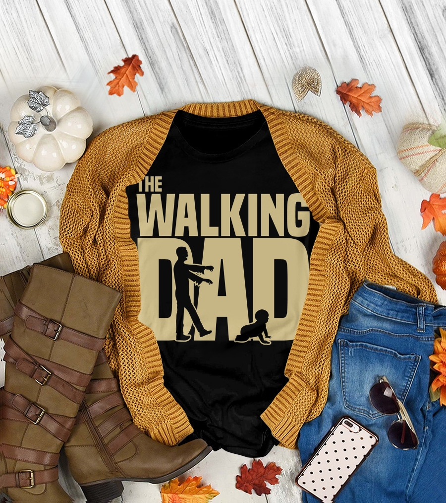 The Walking Dad Zombie Father and Baby Crawl T-Shirt