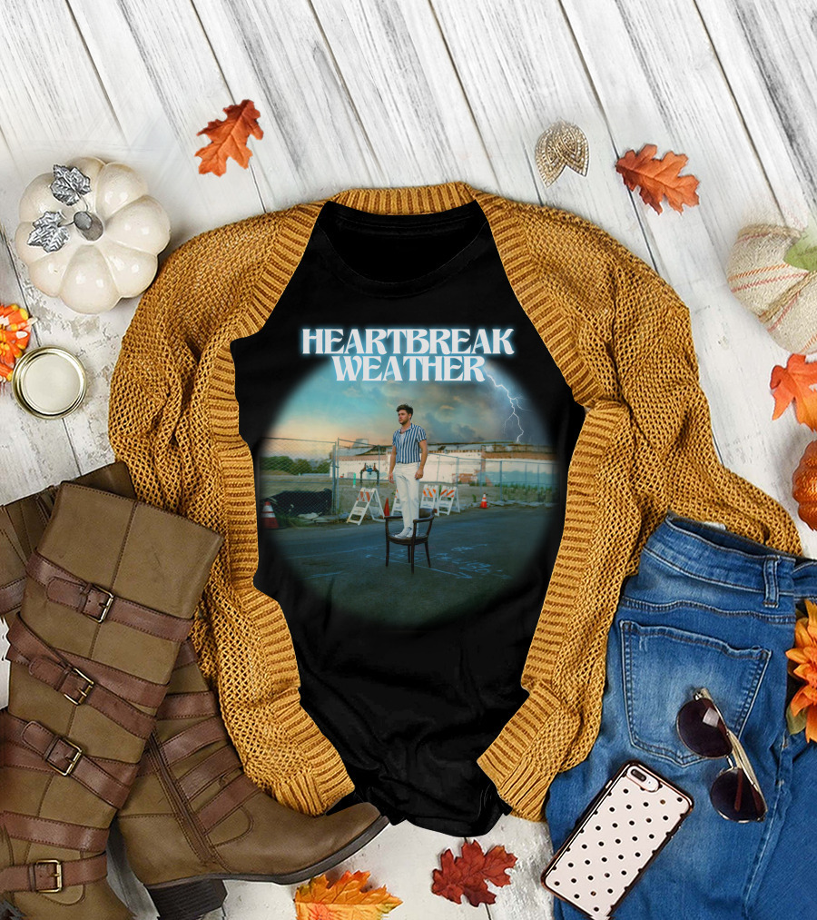 Heartbreak Weather Niall Horan Standing on Chair Outdoor Scene T-Shirt