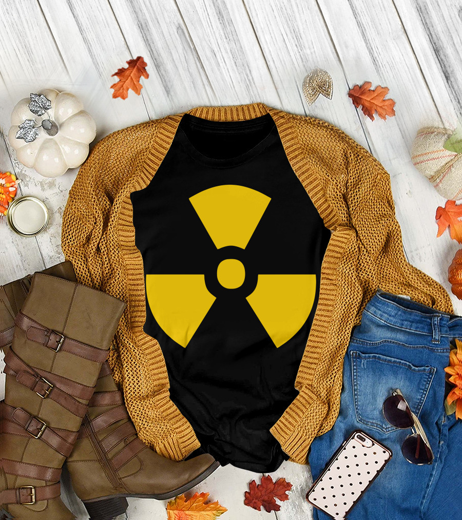 Radioactive Hazard Symbol Yellow Black Nuclear Warning T-Shirt