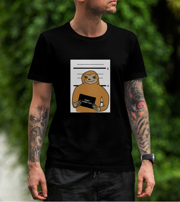 Sloth Mugshot Forest City 254997 T-Shirt