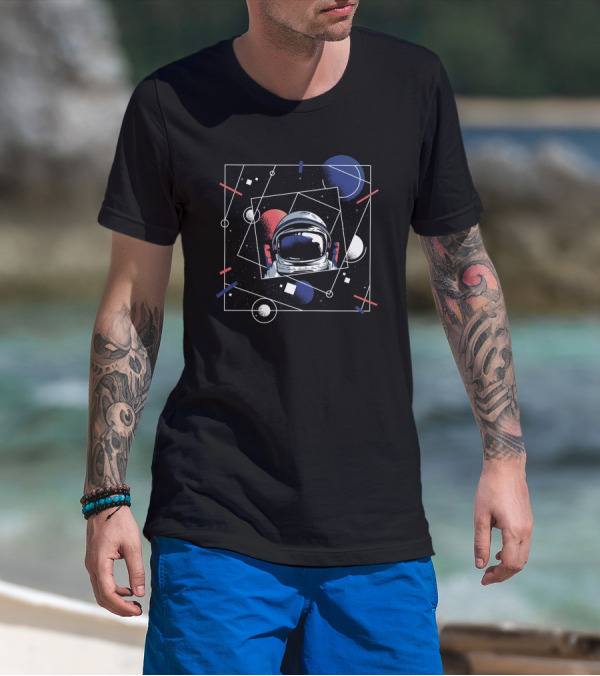 Abstract Cosmic Geometric Universe Astronaut T-Shirt