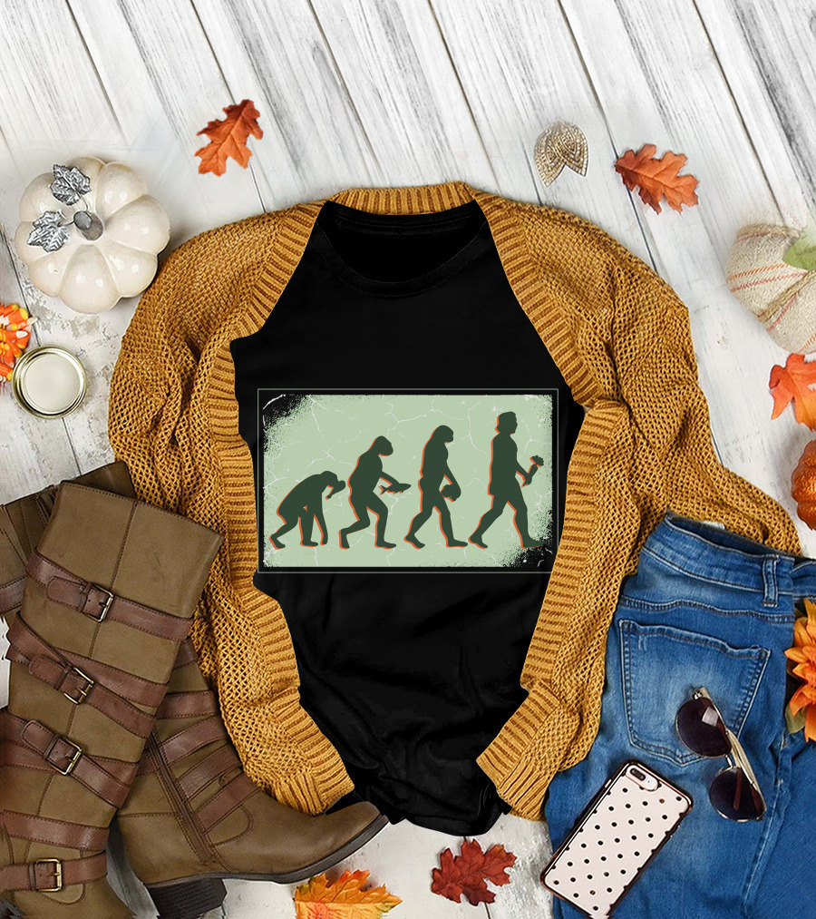 Vegan Evolution Silhouette Progression with Plant-Based Symbolism T-Shirt