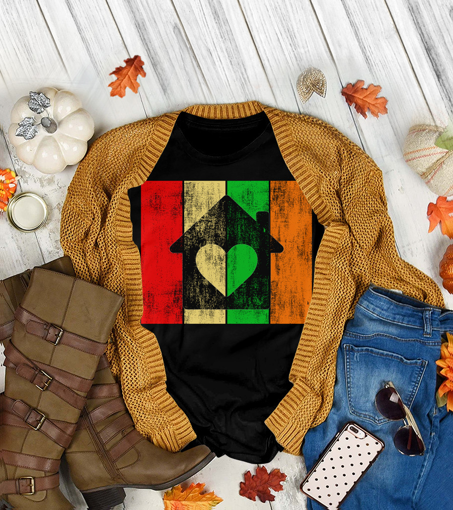 Closethedoor Heart House Distressed Colors T-Shirt