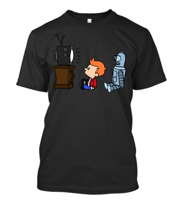 All Hail Toa Futurama Fry And Bender Watching TV T-Shirt