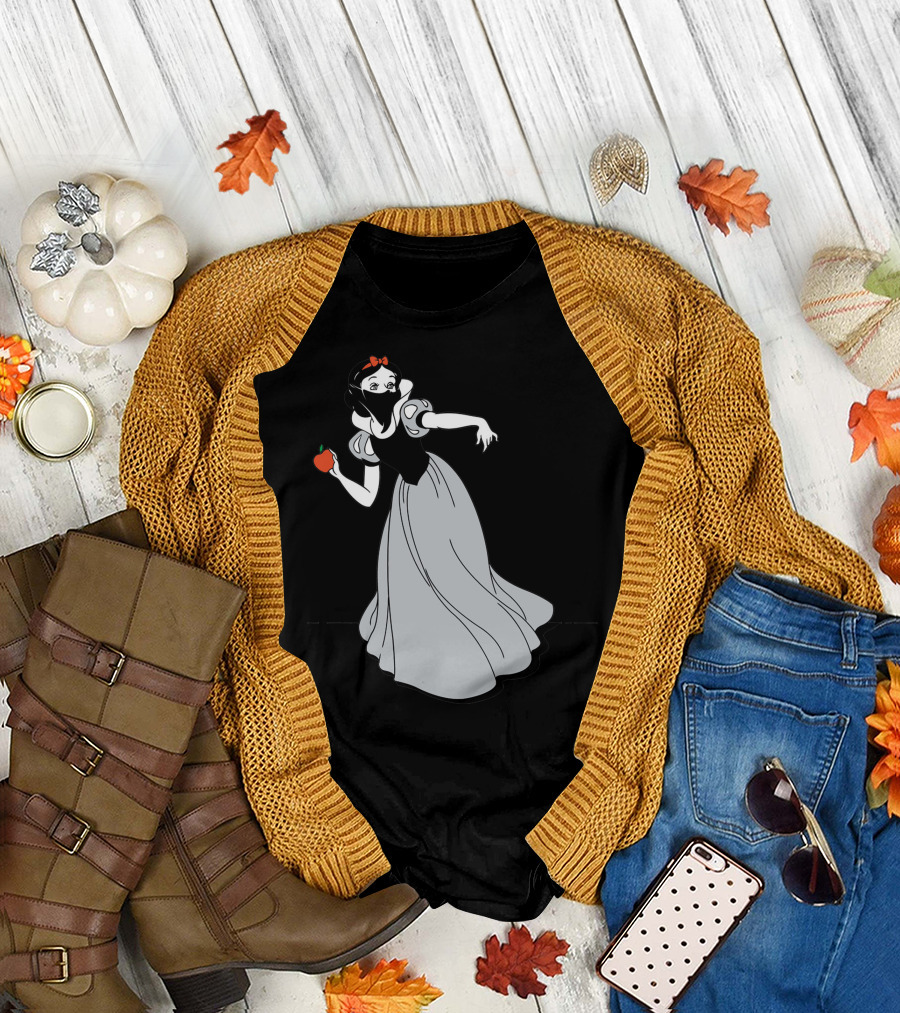 Banksy Snow White Holding Apple in Mask T-Shirt