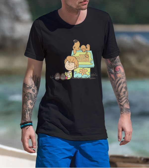 Shaggy And Scooby On Snoopy's Doghouse With Mystery Machine T-Shirt