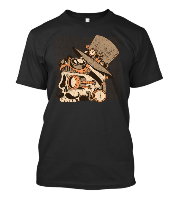 Skull Steampunk Top Hat Goggles Clockwork T-Shirt