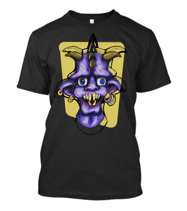 Zombiex One Purple Demon Creature With Horns And Piercings T-Shirt