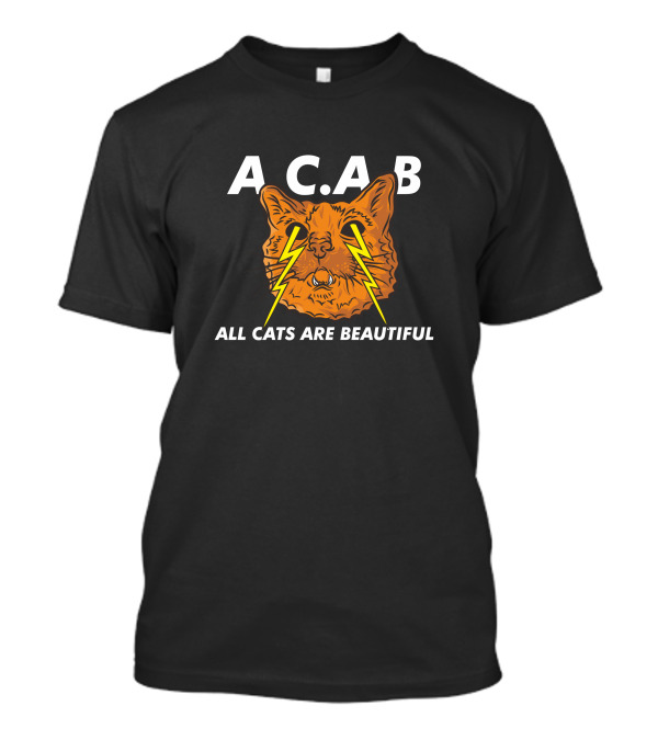A.C.A.B All Cats Are Beautiful Lightning Cat Face T-Shirt