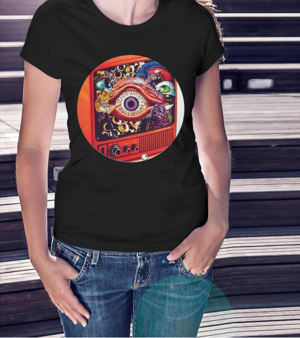 All Eyes On Me TV Retro Surreal Eye Collage T-Shirt