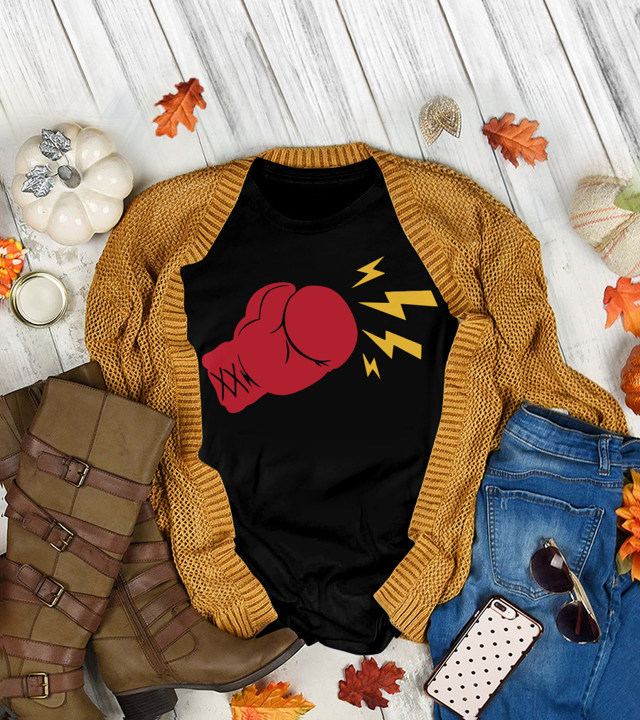 Boxing Glove Power Lightning Strikes T-Shirt