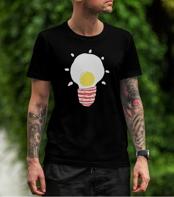 Breakfast Egg Lightbulb With Bacon Glow T-Shirt