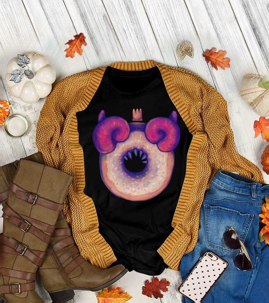 Demonic Doughnut with Horns and Crown T-Shirt