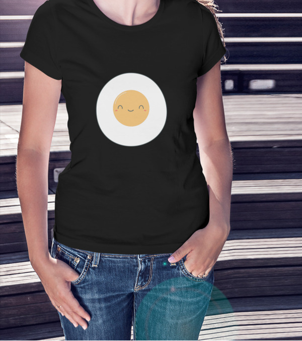 Fried Eggs Kawaii Smiling Face Emoji T-Shirt
