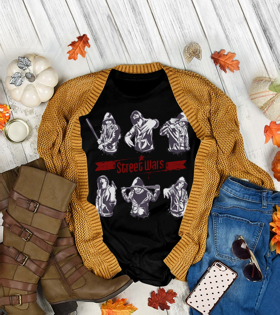 Street Wars Hoodie Figures with Bats and Athleisure T-Shirt