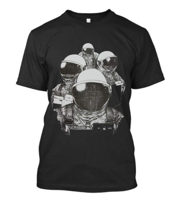 Astronauts Space Suit Group Sketch Outer Space Drawing T-Shirt