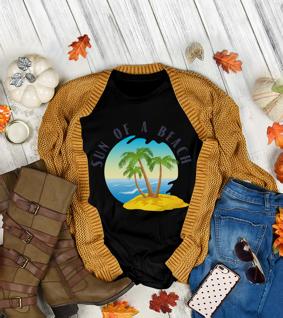 Sun Of A Beach Tropical Island Ocean Scene T-Shirt