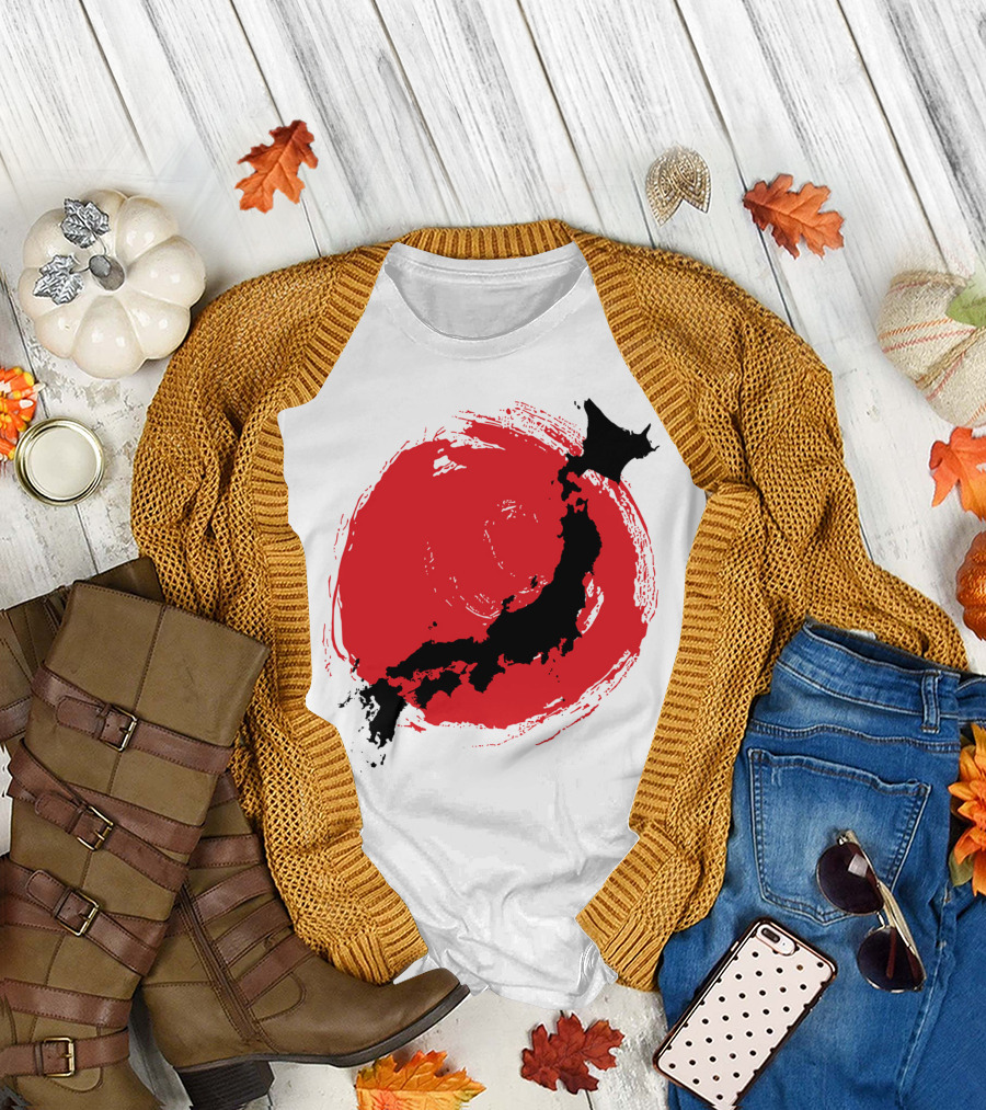 Japon Japan Red Circle Map T-Shirt