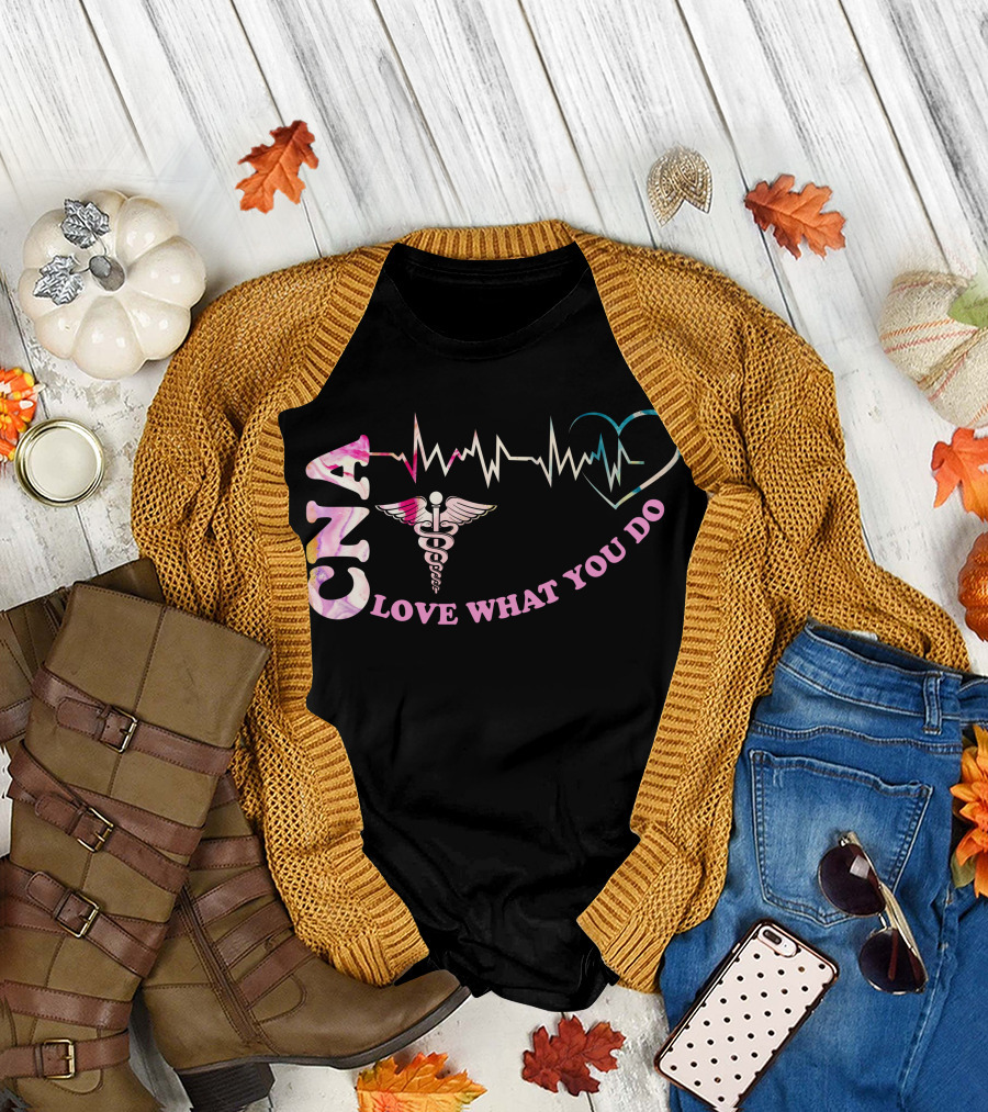 CNA Love What You Do Heartbeat Caduceus T-Shirt