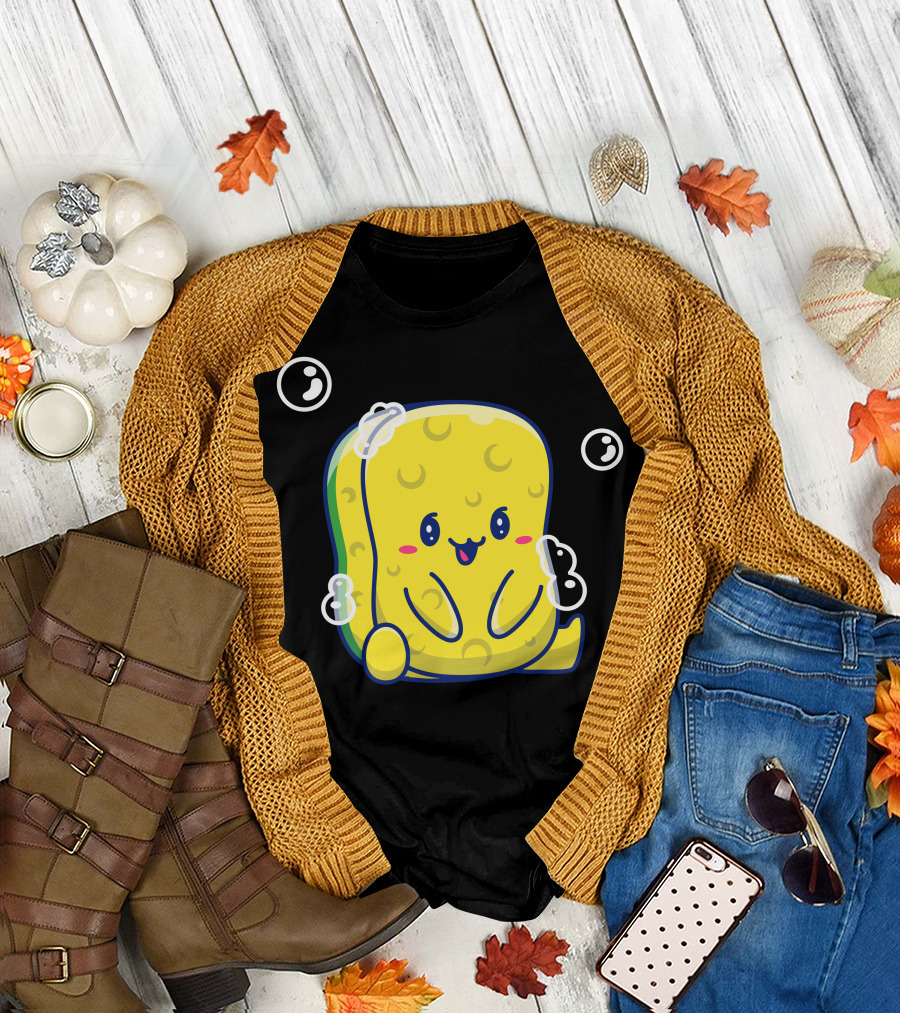 Cute Sponge Bubbles Kawaii Character T-Shirt