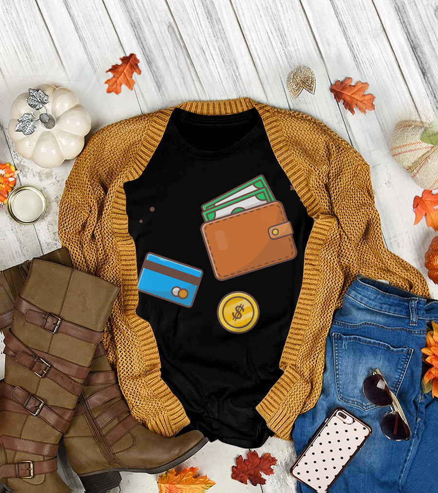 Financial Wallet Credit Card Dollar Payment T-Shirt